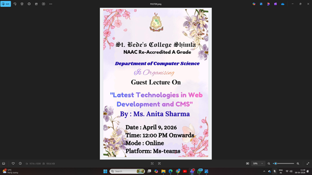Online Guest Lecture On "Latest Technologies in Web Development and CMS"